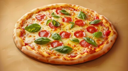 Tempt your taste buds with gourmet pizza, featuring mouthwatering toppings and a crispy crust  perfect for restaurant menu marketing.