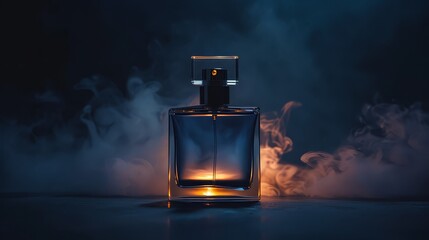 Elevate your grooming product marketing with a modern cologne bottle featuring a masculine fragrance and sophisticated allure.