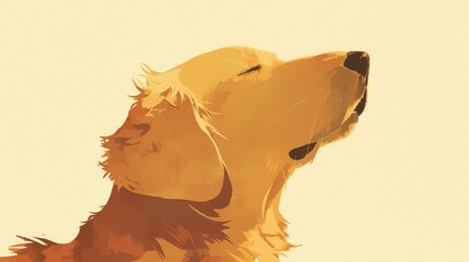 2d illustrations featuring the silhouette of a golden retriever s head