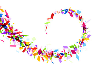 Confetti Swirl on White Space
