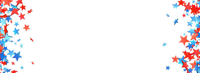 Patriotic Star Cascade on White