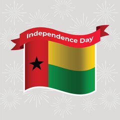 Guinea Bissau Wavy Flag Independence Day Banner Background