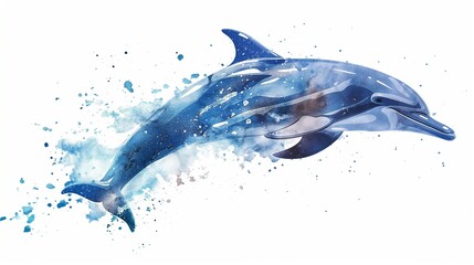 Obraz premium Dolphin jumping out of water.