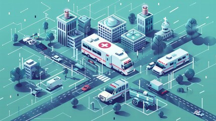 Fototapeta premium Healthcare Access: Capture a public health background emphasizing access to healthcare.