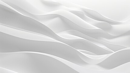 Clean and minimalist design featuring wave-like white forms merging with a spotless backdrop.