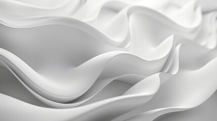 Obraz premium Subtle white wave-like structures seamlessly integrate into a clean background, emphasizing simplicity.