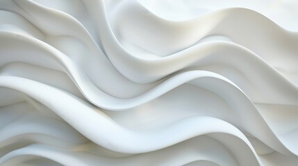 Obraz premium Subtle white wave-like structures seamlessly integrate into a clean background, emphasizing simplicity.