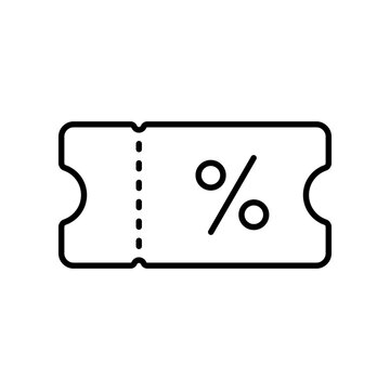 Cupon line icon isolated on white background.