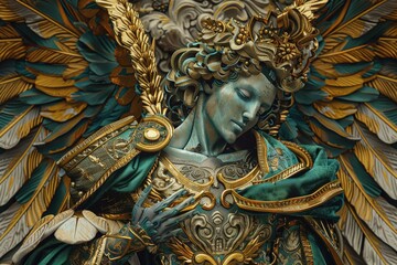 Obraz premium Detailed shot of an angel statue, suitable for religious themes