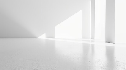 Fototapeta premium Abstract setting with a pristine white empty area and a seamless background .