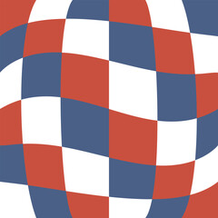 Vector seamless pattern of USA flag groovy chessboard background