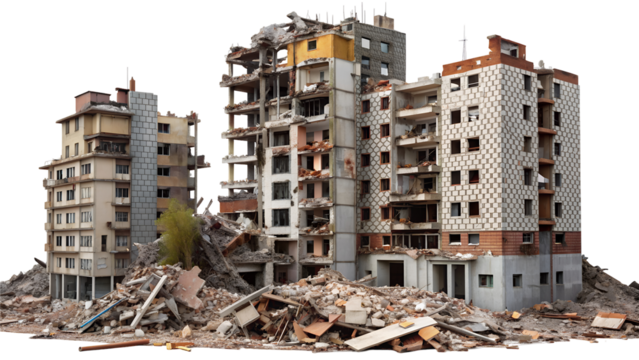 isolated demolished building