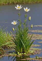 White Water Lilies in Bloom