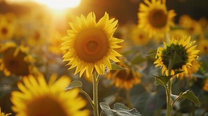 Sunflower field during the summer season