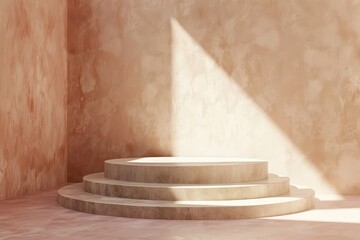 Aesthetic Minimalist Empty Podium