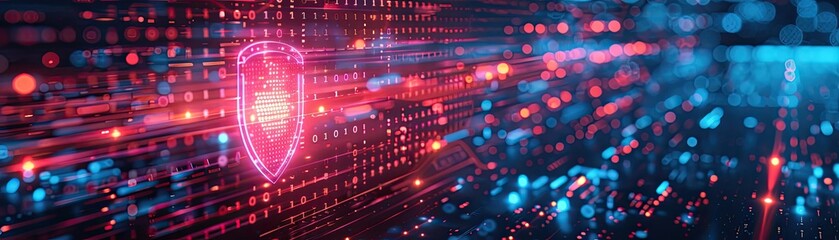 Abstract digital art featuring a glowing heart amidst a field of twinkling lights.