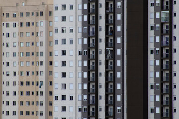 pattern of the windows of residential construction site building in Sao Paulo city, Brazil