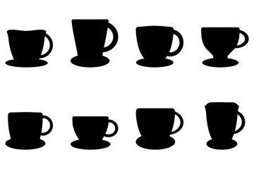 Coffee cup illustration design set