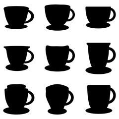 Coffee cup illustration design set