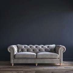 sofa with dark black wall UHD Wallpapar