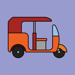 Tuk Tuk auto rikshaw Icon Vector. Rikshaw illustration. flat tuk tuk auto vector