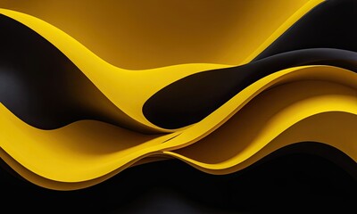 black and yellow wave abstract background