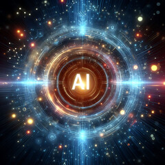 Obraz premium Machine Learning, Tech Innovations, Cybersecurity, Screen Decor, Personal Computer, Brand Mark, Visionary, Statistics, Virtual Space, Synthetic Intellect