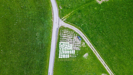 Aerial view of historical Semmering railway bridge in Austria, cloudy day © Mylifeontopdm