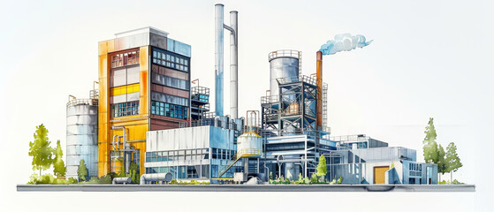 Modern Industrial Building with Clean Design