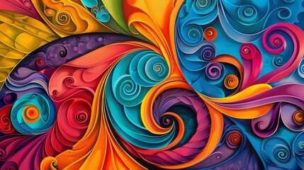 Fototapeta premium Abstract colorful swirl pattern background