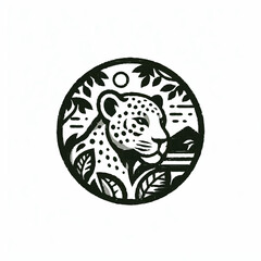Illustration of a leopard logo 