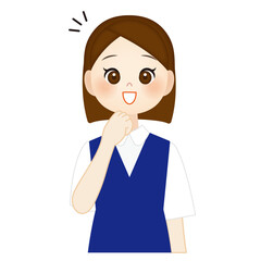 何かに気がつく若い事務員の女性2