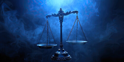 The Pursuit of Justice: A pair of balanced scales, representative of fairness and equality, held gracefully by a figure symbolizing the judicial system.