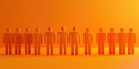 Diversity in Unity: An assortment of individuals, each standing tall with their unique height, harmoniously uniting to form a cohesive group, embodying the spirit of equity and mutual respect.