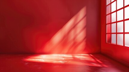 Red studio background with window shadow for showcasing products
