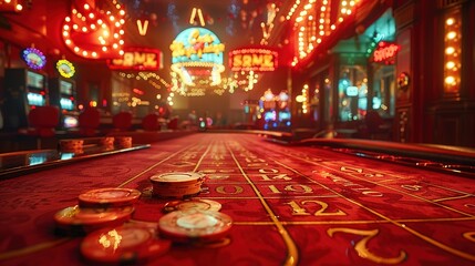 Obraz premium Spinning the Wheel: Exploring the Casino Scene