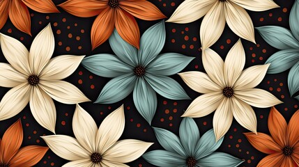 Abstract exotic flowers backgrounds pattern