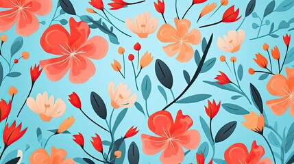 Abstract exotic flowers backgrounds pattern