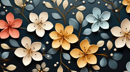 Abstract exotic flowers backgrounds pattern