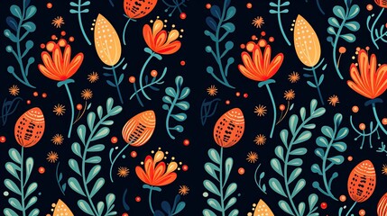 Abstract exotic flowers backgrounds pattern