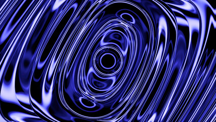 Abstract hypnotic liquid waves background. Design. Spreading rings of water of blue color.