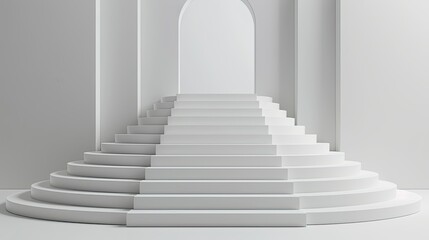 Fototapeta premium 3d minimalist clean and white beigie empty podium