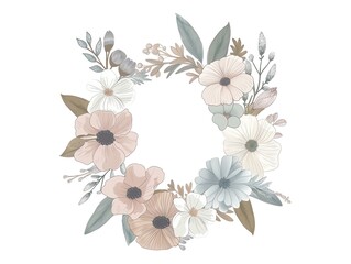 A beautiful floral wreath with a variety of flowers and greenery