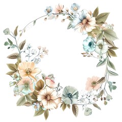 A beautiful watercolor painting of a floral wreath