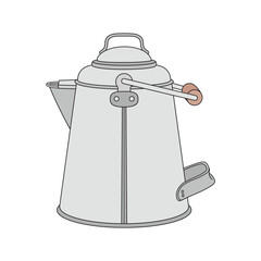 kids drawing cartoon Vector illustration old teapot icon Isolated on White