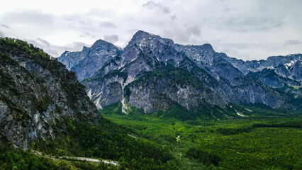 Obraz premium Aerial View Abendstimmung am Almsee