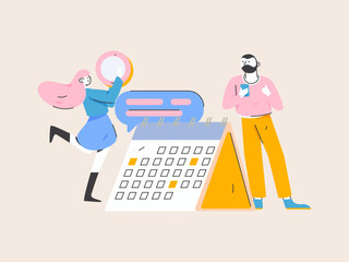 Check-in character flat vector concept operation hand-drawn illustration
