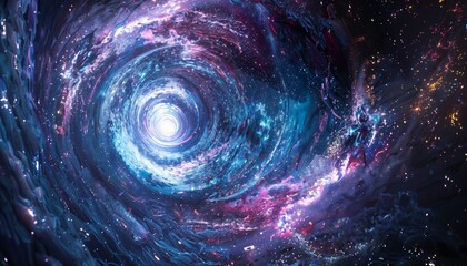 Cosmic galactic vortex with interconnected data streams, tech for everything