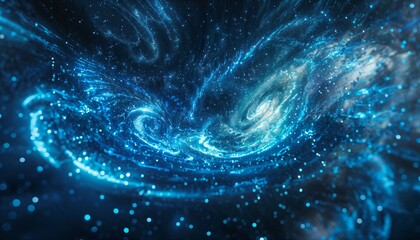 Cosmic galactic vortex with interconnected data streams, tech for everything