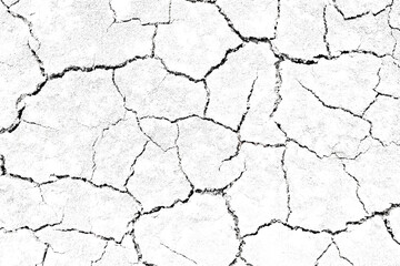 Texture soil dry crack background pattern of drought lack of water of nature white black old broken.